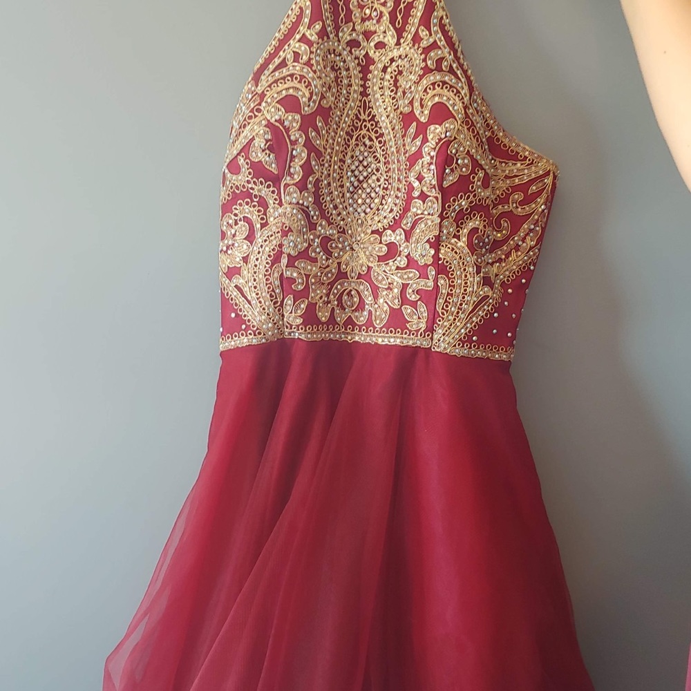 Red grad dress